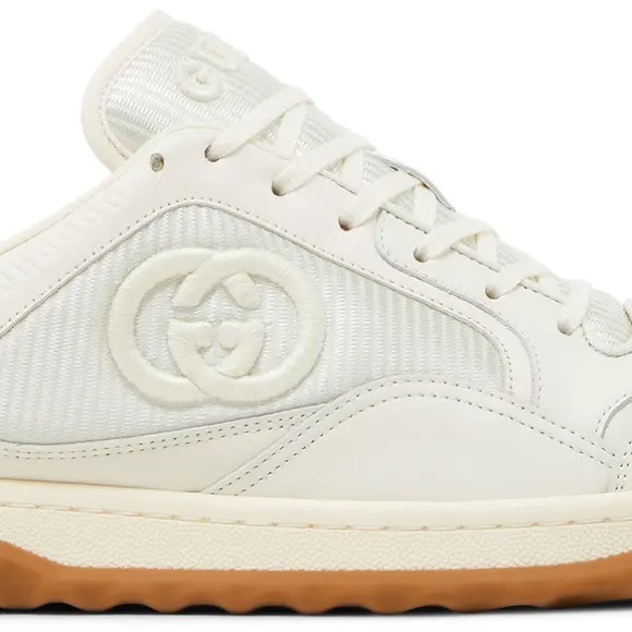 Gucci Men's Off-White Sneakers with Gum Sole - Picture 1 of 15
